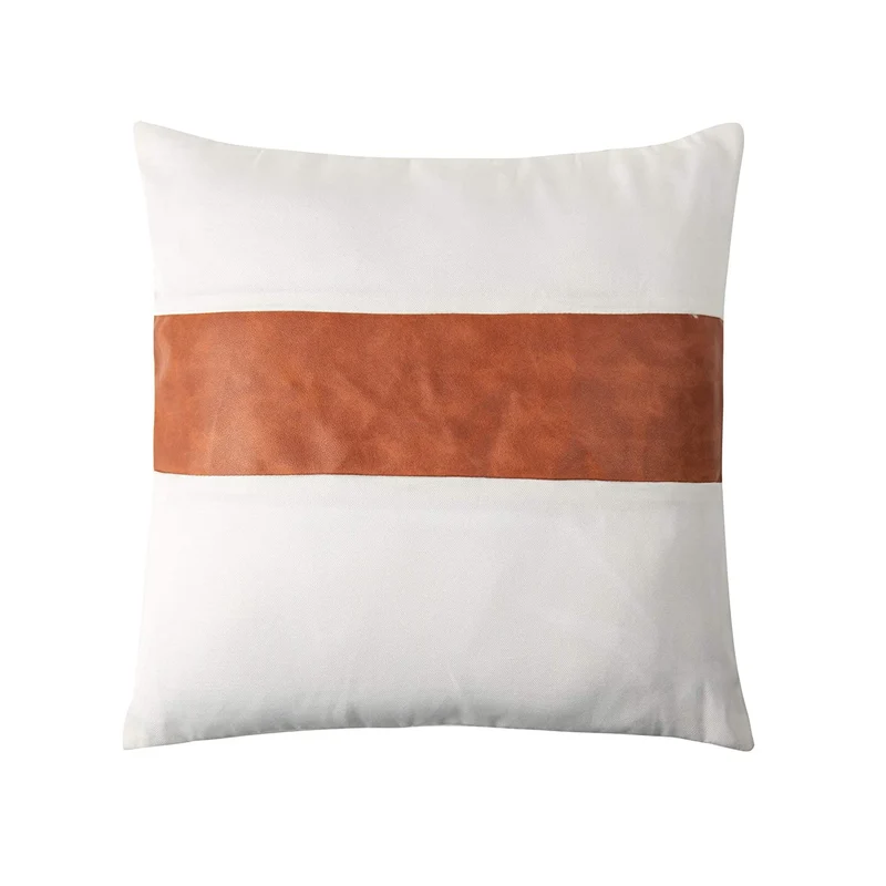 Housses de coussin en similicuir 18x18 pouces/45x45 CM Lot de 4