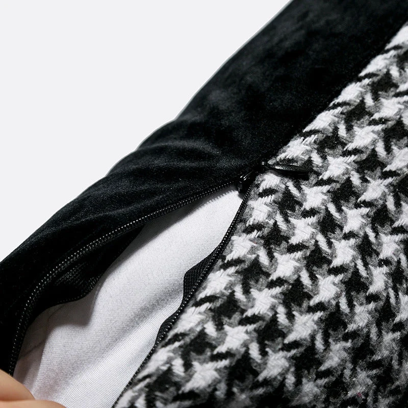 Ensemble de 4 housses de coussin en feuille d'or à coutures en similicuir