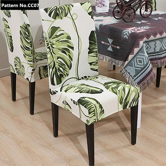 Housses de chaise de salle à manger lavables amovibles en spandex extensible imprimées pour la maison, la cuisine, la fête, le restaurant