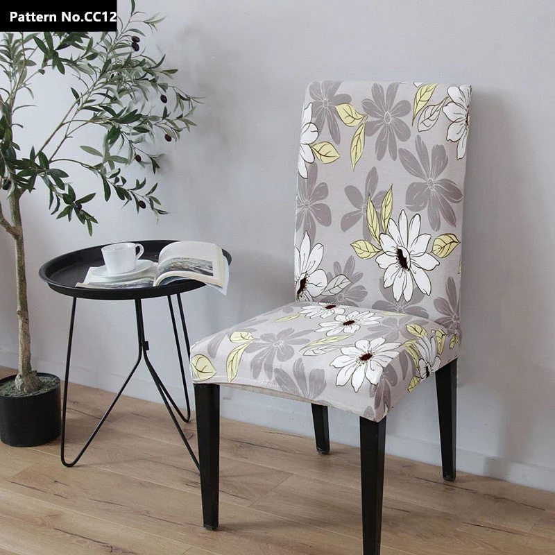 Housses de chaise de salle à manger lavables amovibles en spandex extensible imprimées pour la maison, la cuisine, la fête, le restaurant