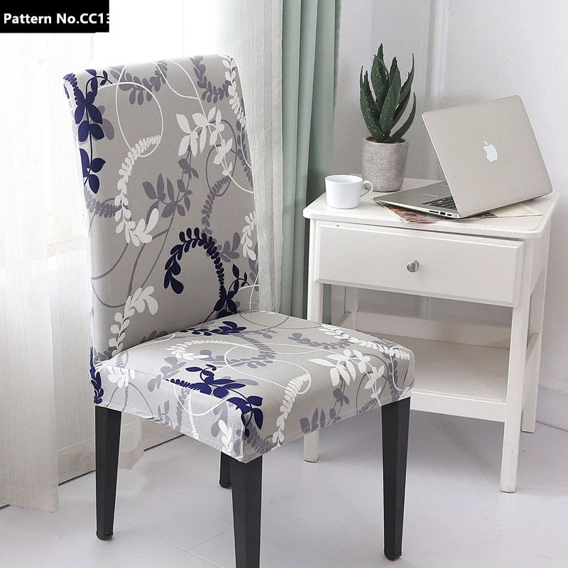 Housses de chaise de salle à manger lavables amovibles en spandex extensible imprimées pour la maison, la cuisine, la fête, le restaurant