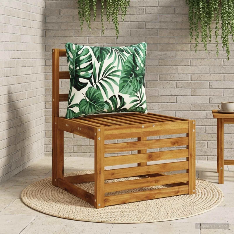 Back Cushion PUTTEN 100% Polyester Leaf Pattern 60 x 40 x 15 cm