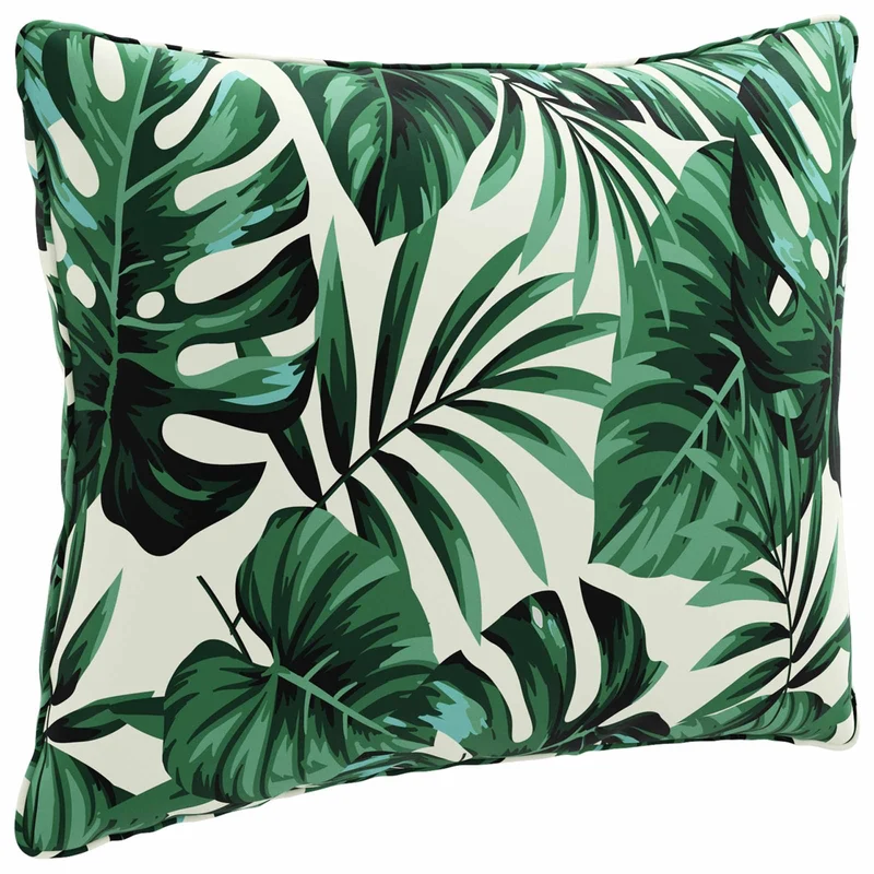 Back Cushion PUTTEN 100% Polyester Leaf Pattern 60 x 40 x 15 cm