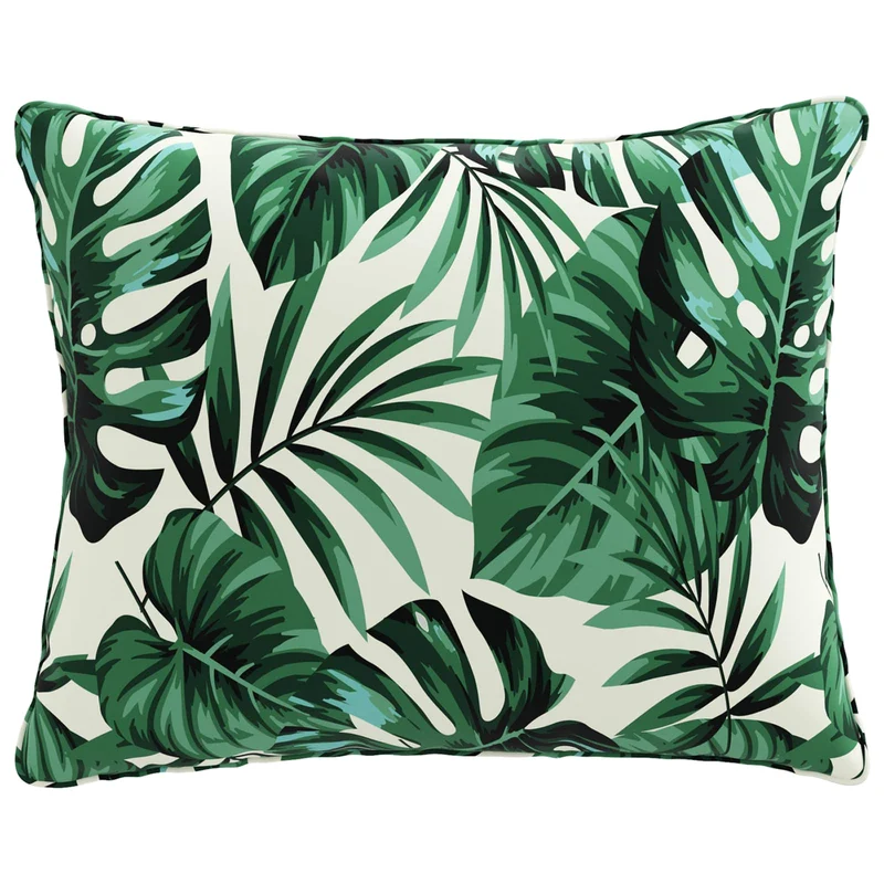 Back Cushion PUTTEN 100% Polyester Leaf Pattern 60 x 40 x 15 cm