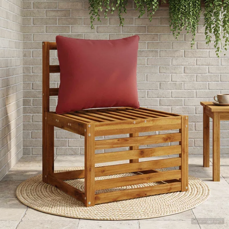 Back Cushion PUTTEN 100% Polyester Wine Red 60 x 40 x 15 cm