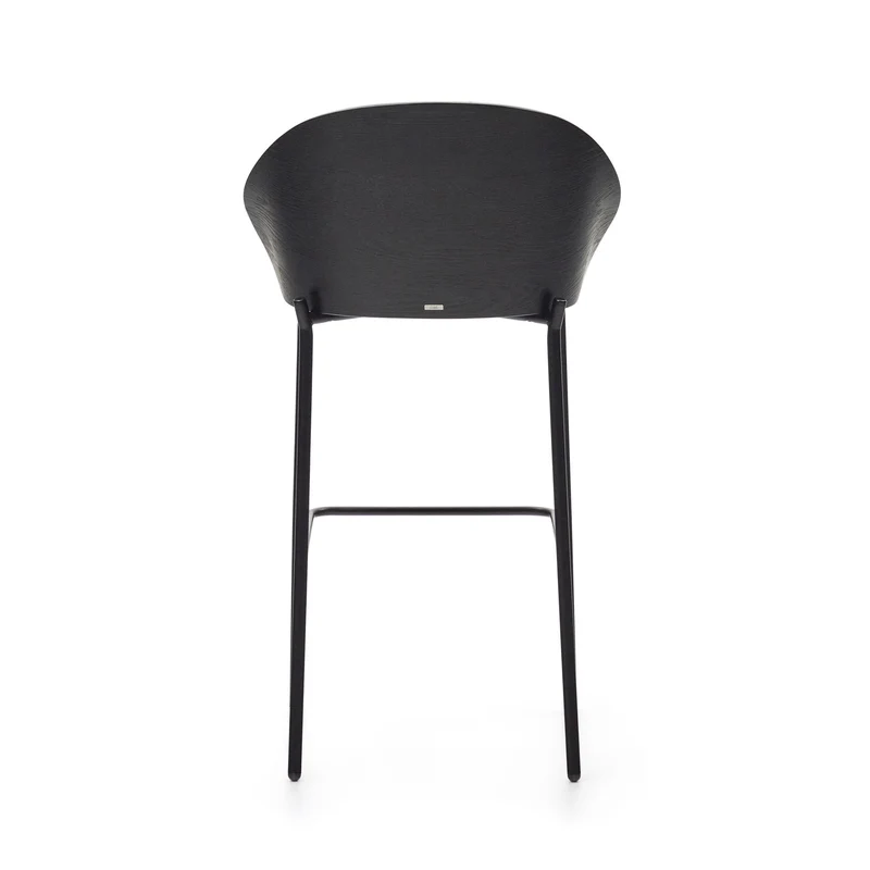 Eamy stool light grey chenille & Black 77 cm