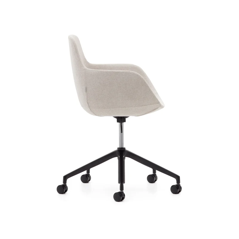 Tissiana beige and aluminium desk chair with matt black finish