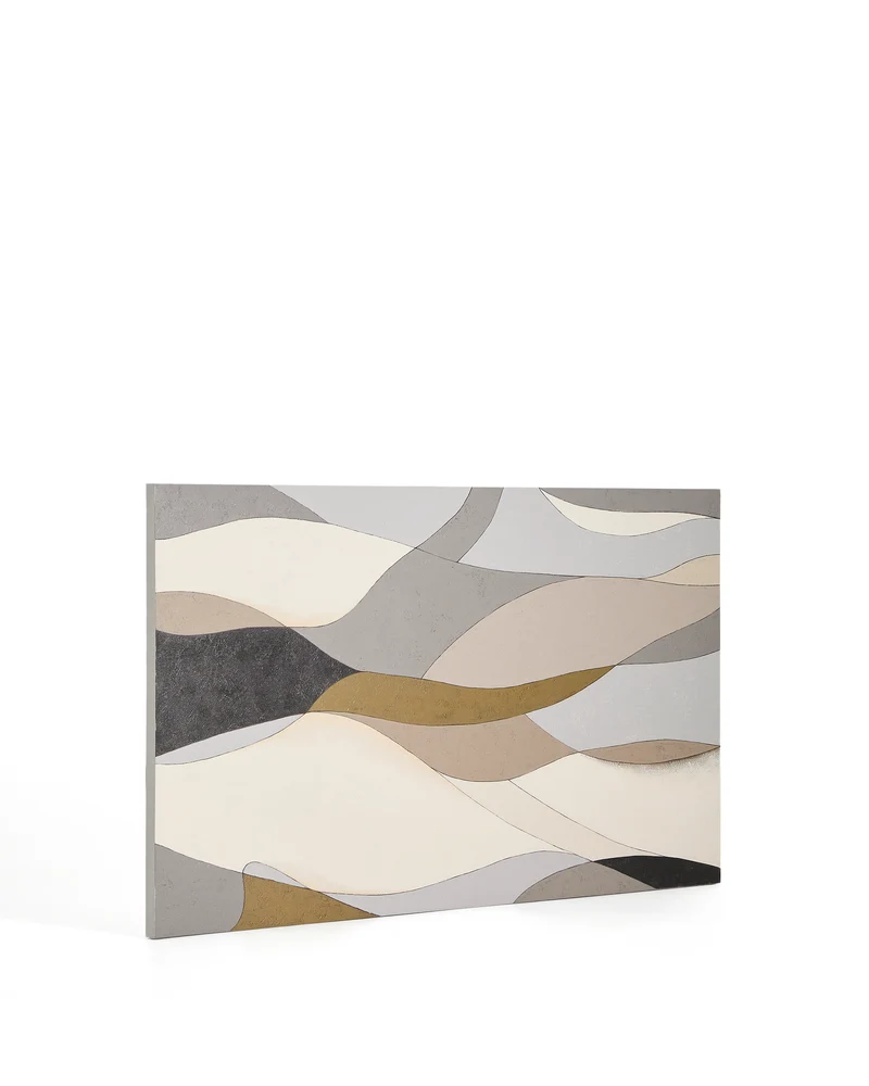 Marvilo grey and mustard abstract canvas 120 x 200cm