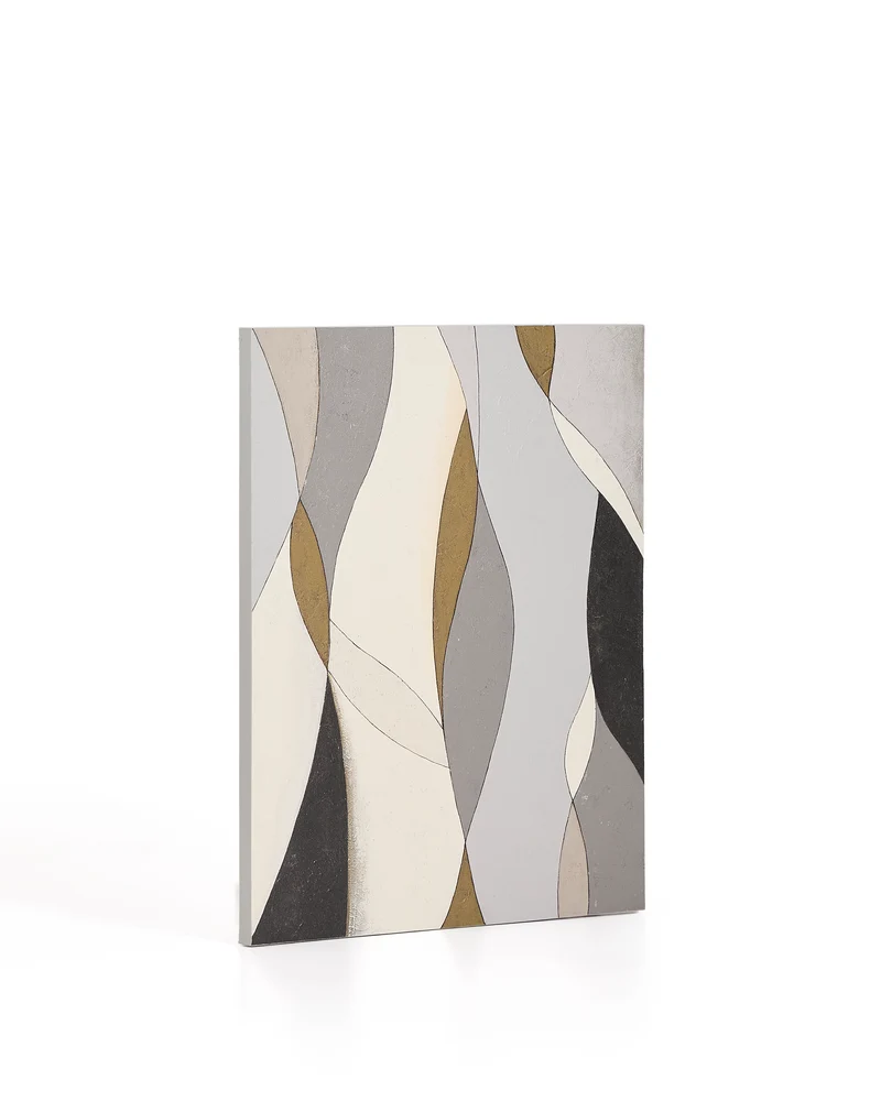 Marvilo grey and mustard abstract canvas 80 x 100cm