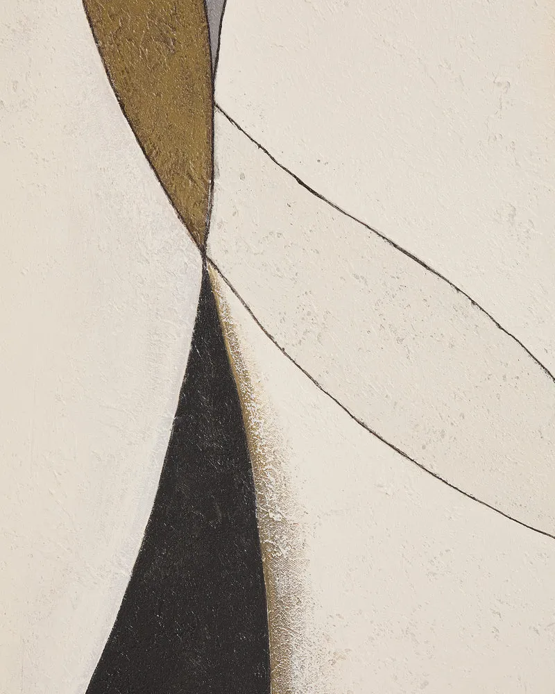 Marvilo grey and mustard abstract canvas 80 x 100cm