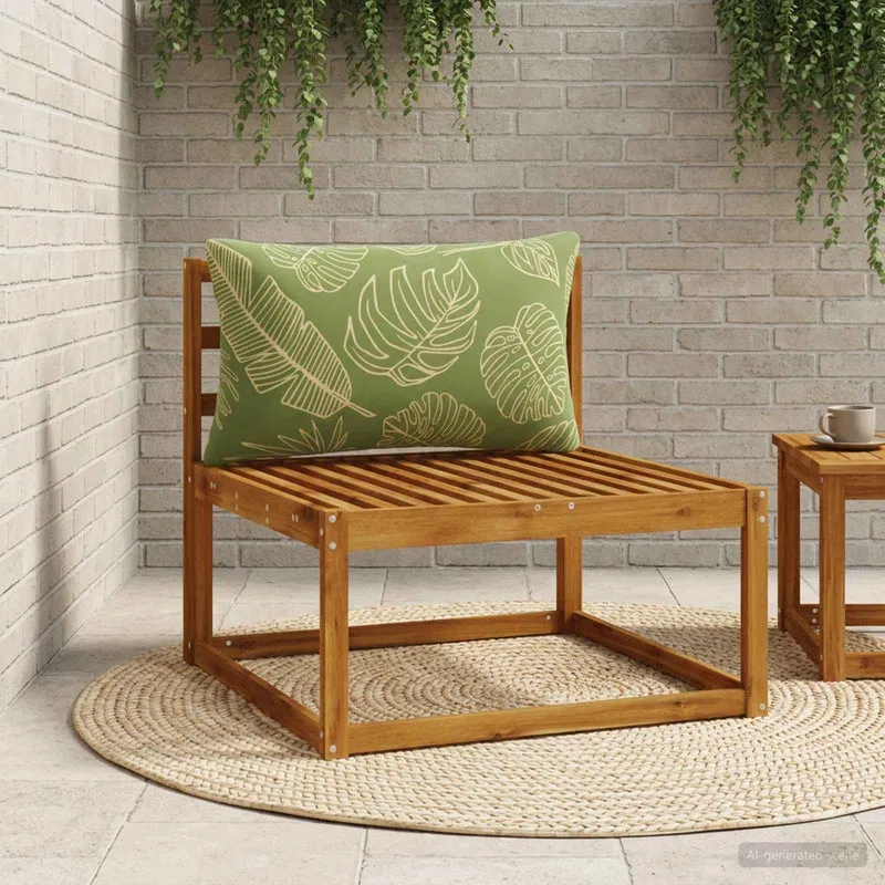 Back Cushion PUTTEN 100% Polyester Leaf Design 70 x 40 x 15 cm