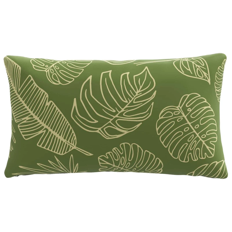 Back Cushion PUTTEN 100% Polyester Leaf Design 70 x 40 x 15 cm