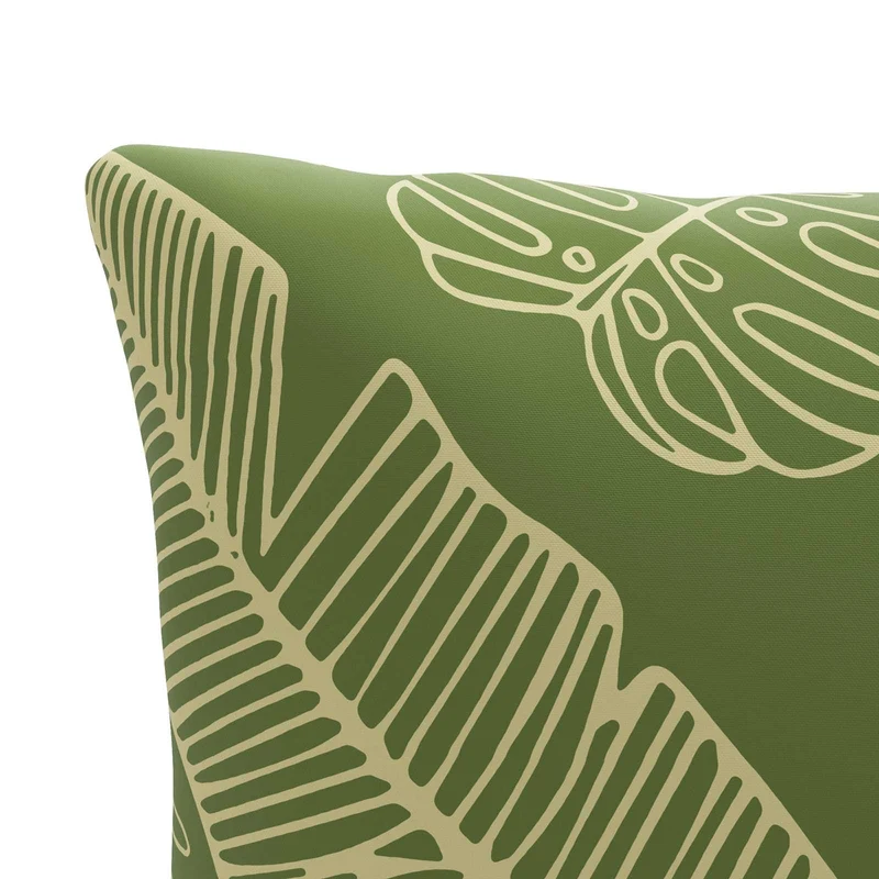 Back Cushion PUTTEN 100% Polyester Leaf Design 70 x 40 x 15 cm
