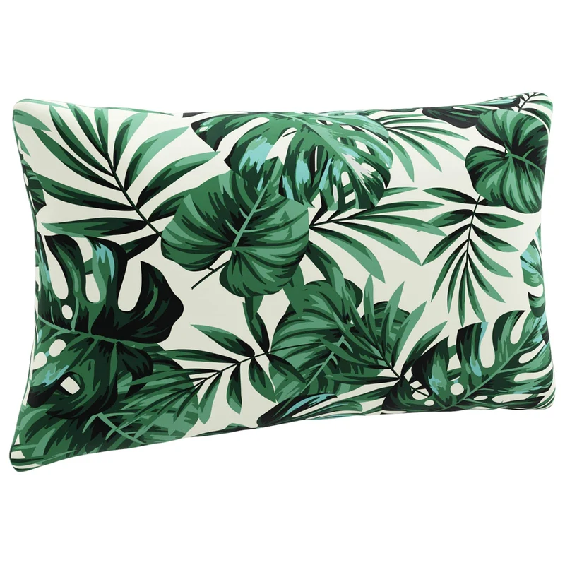 Back Cushion PUTTEN 100% Polyester Leaf Pattern 70 x 40 x 15 cm