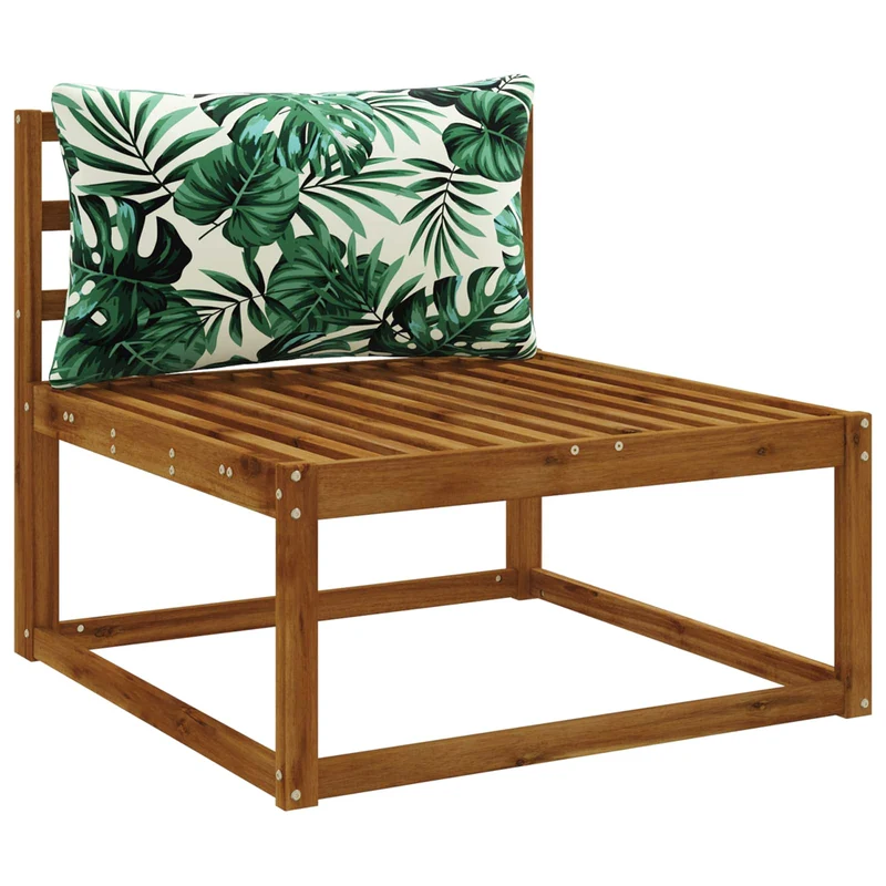 Back Cushion PUTTEN 100% Polyester Leaf Pattern 70 x 40 x 15 cm