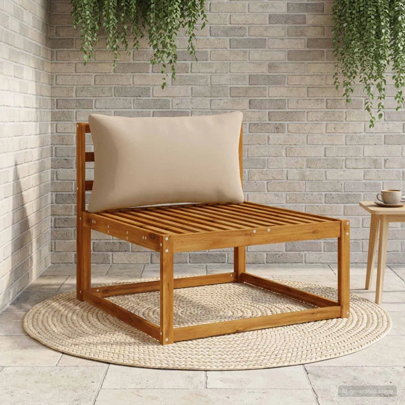 Back Cushion PUTTEN 100% Polyester Taupe 70 x 40 x 15 cm