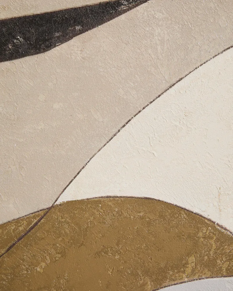 Marvilo grey and mustard abstract canvas 60 x 90cm