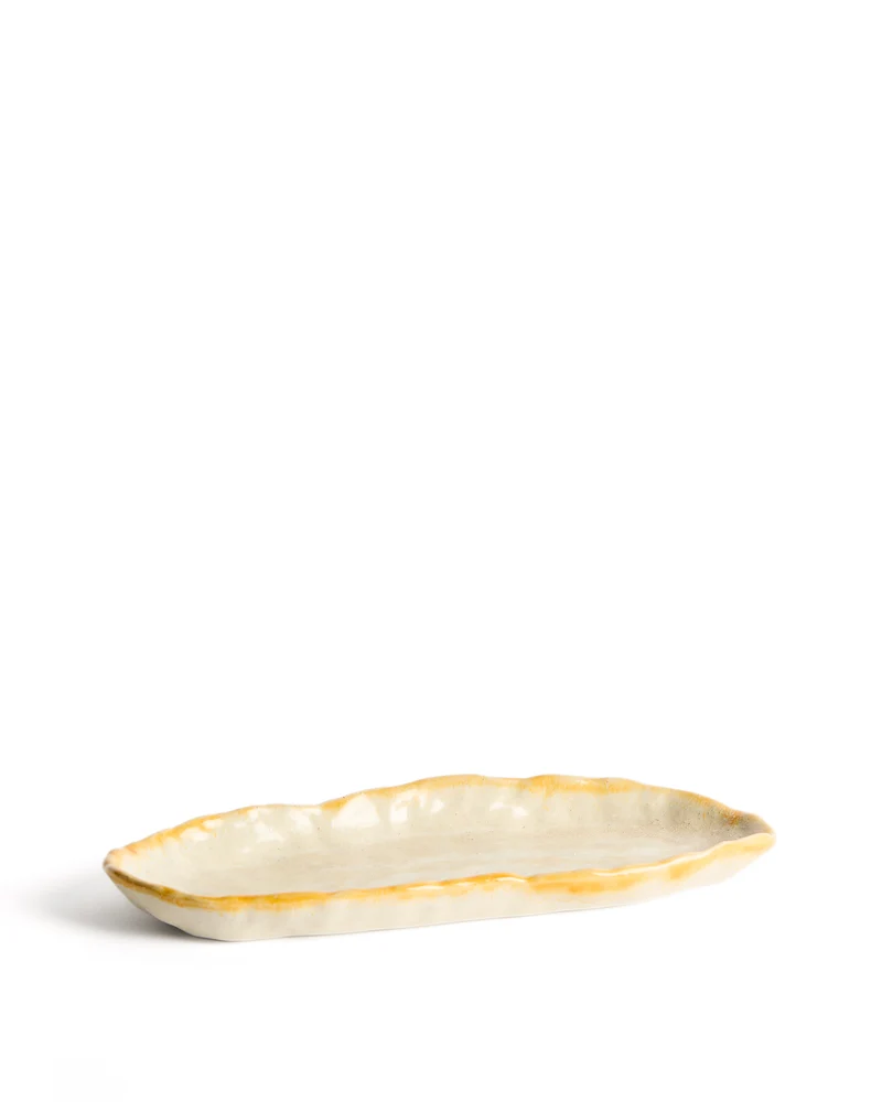 Belor white ceramic tray 31.8 x 13cm