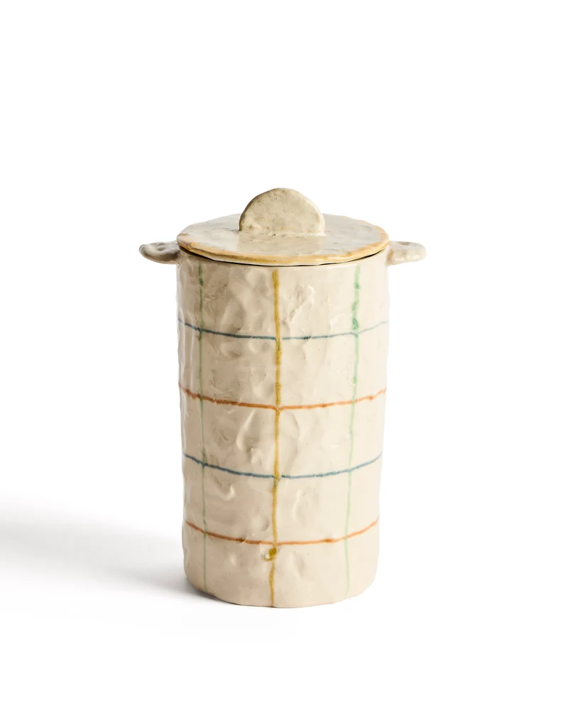 Belor ceramic pot with multicoloured lines 22cm