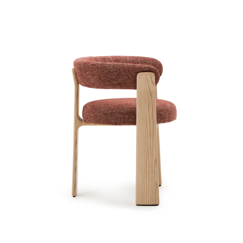 Granite 3-legged chair terracotta chenille & ash