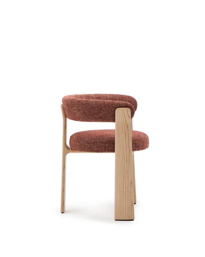 Granite 3-legged chair terracotta chenille & ash