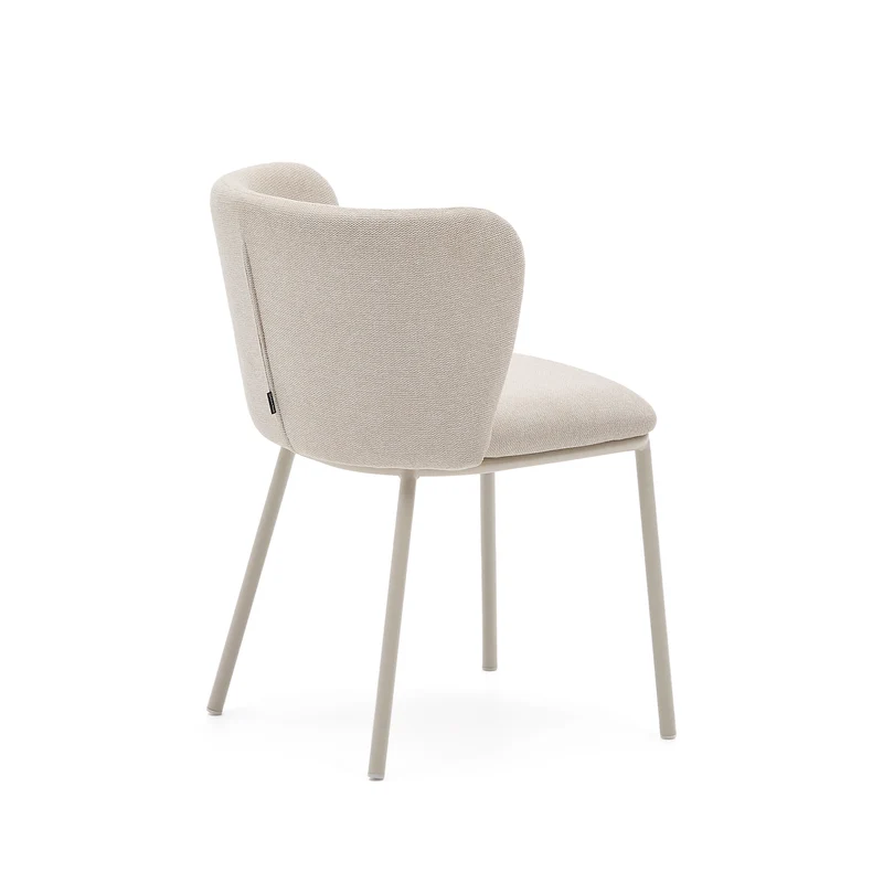 Ciselia chair in beige chenille and beige legs