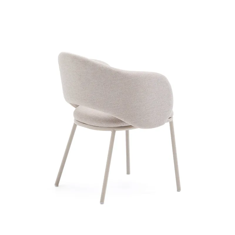 Maina chair in beige and steel legs in a beige finish, FSC Mix Credit