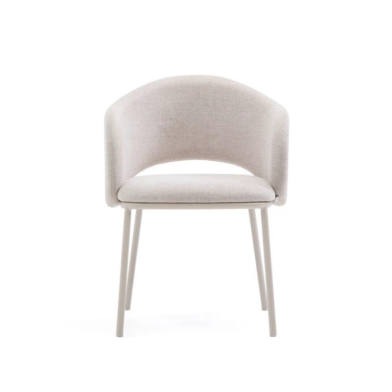 Maina chair in beige and steel legs in a beige finish, FSC Mix Credit