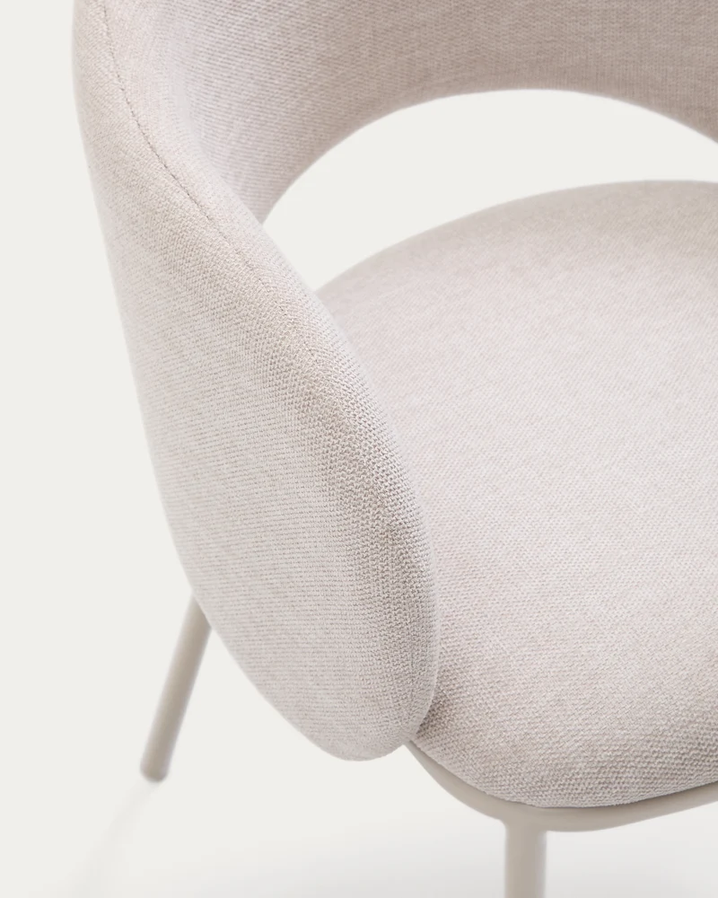 Maina chair in beige and steel legs in a beige finish, FSC Mix Credit