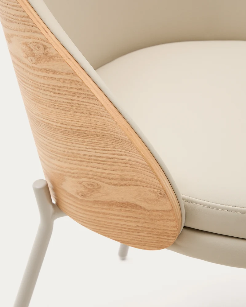 Eamy beige faux leather & natural
