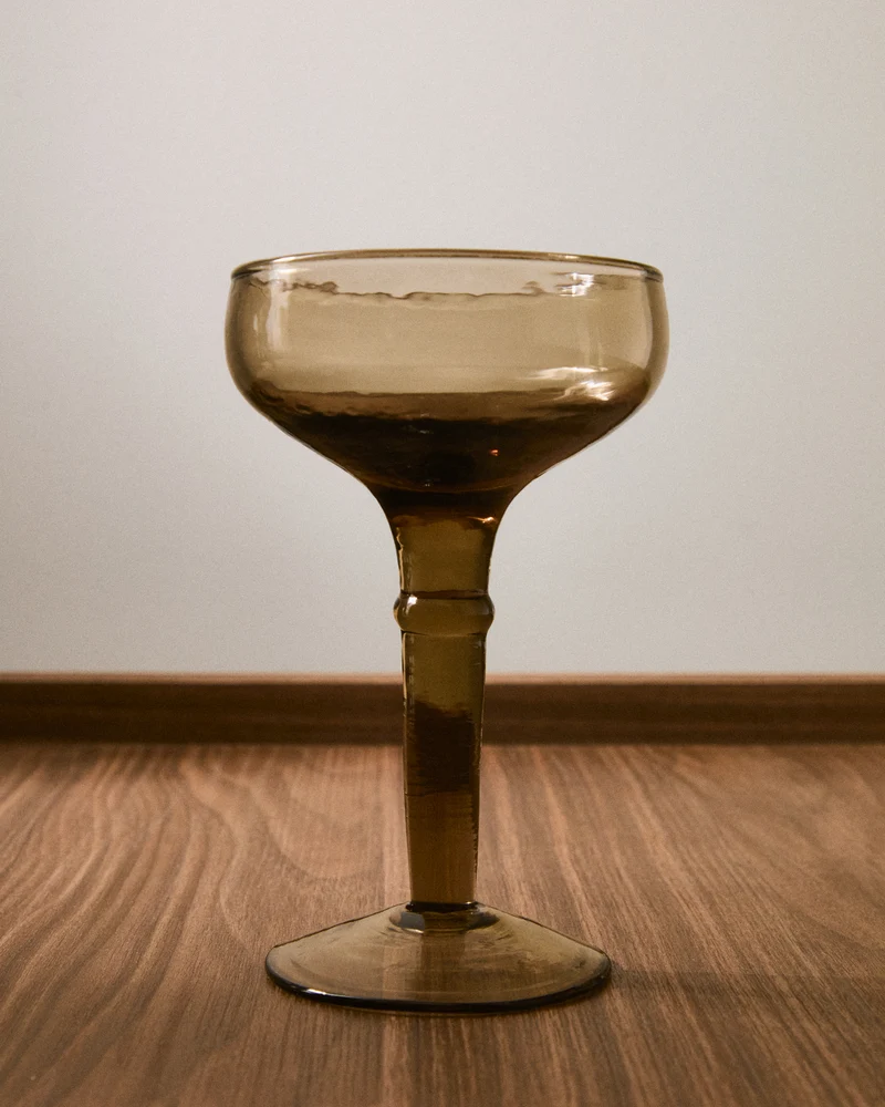 Vinea wine glass made of brown recycled glass