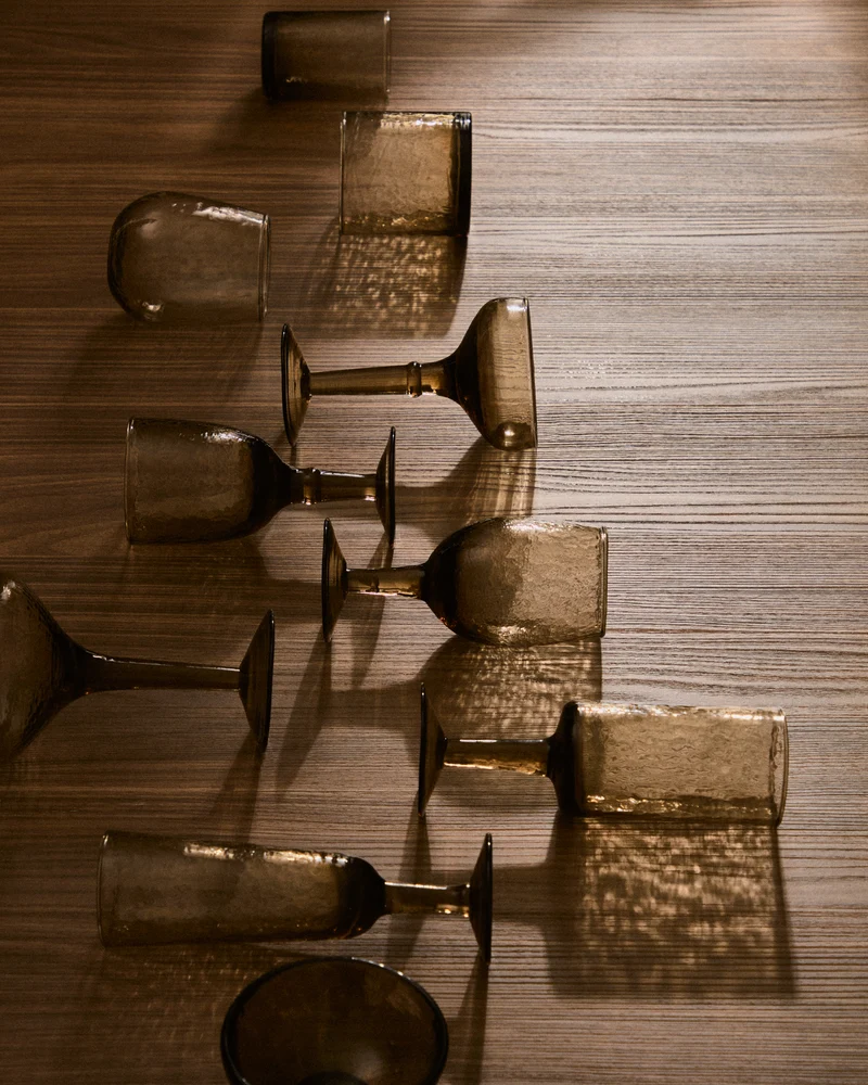 Obila wine glass made of brown recycled glass