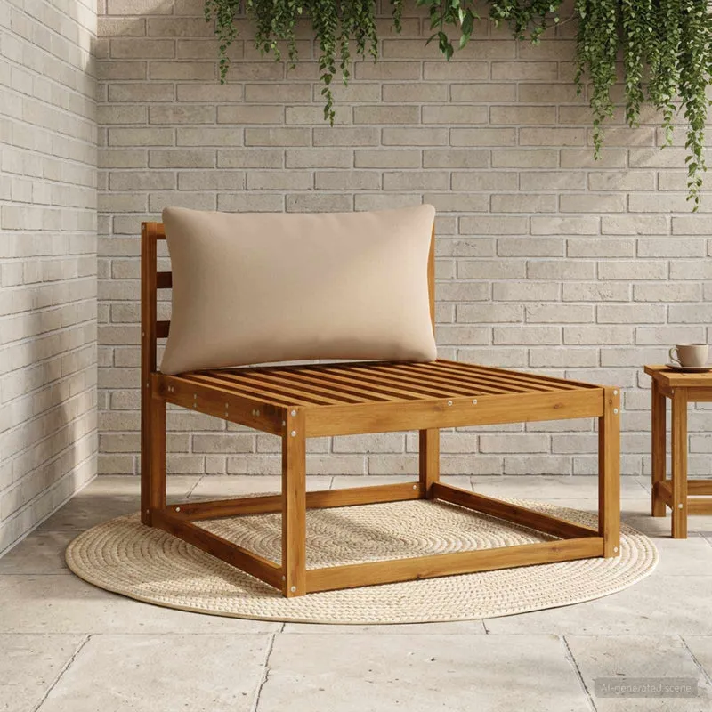 Back Cushion PUTTEN 100% Polyester Sand 80 x 40 x 15 cm