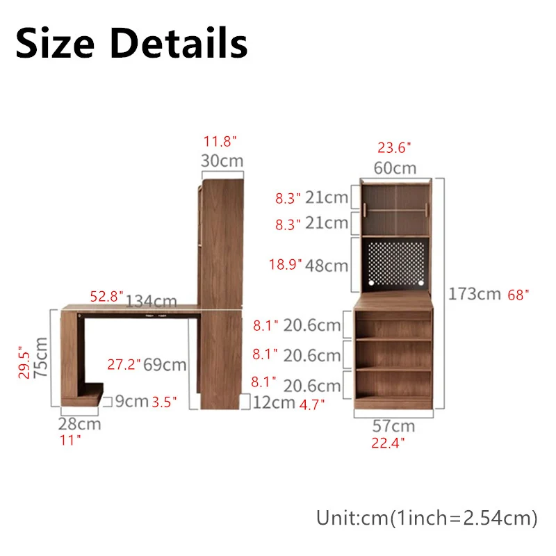 Bureau pliant peu encombrant avec vitrine
