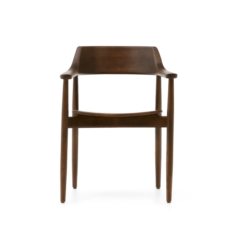Fondes chair in solid oak wood with walnut finish FSC Mix Credit