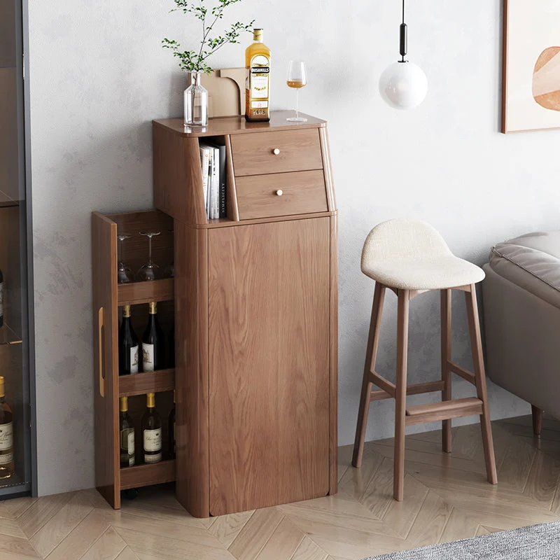 Table de bar à vin pliante avec casier à vin coulissant
