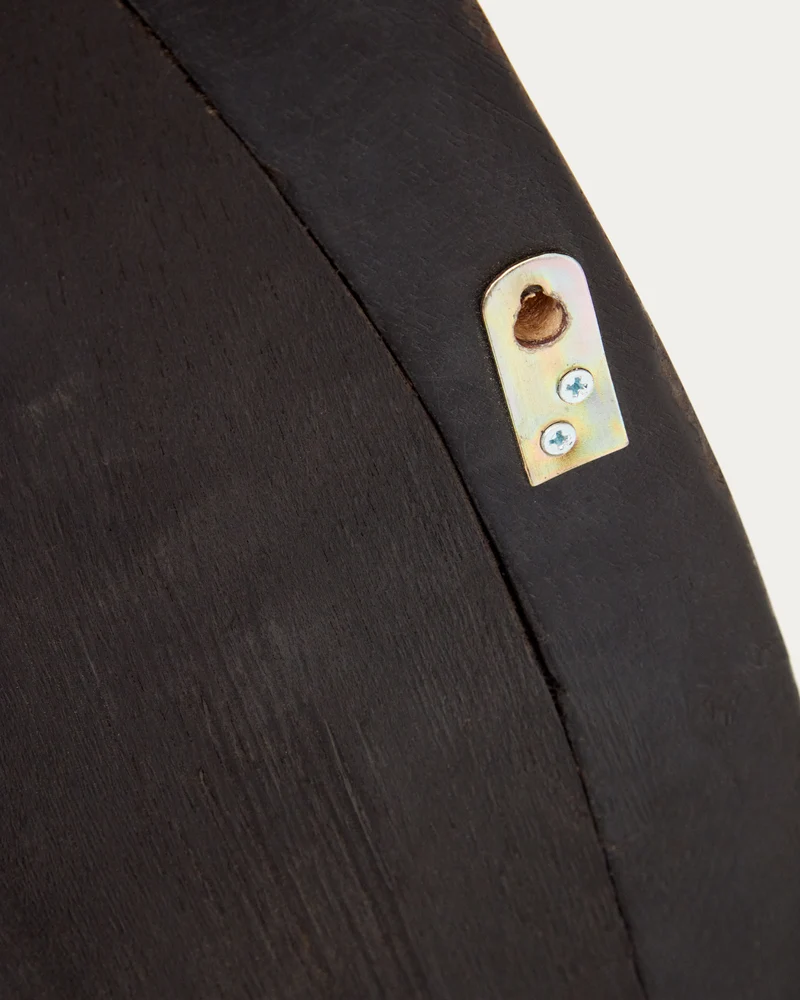Magrit mirror in solid mungur wood with a black finish Ø 60 x 110 cm