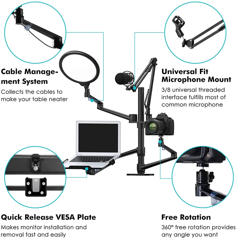 Selfie Desktop Live Stand Set 6-en-1