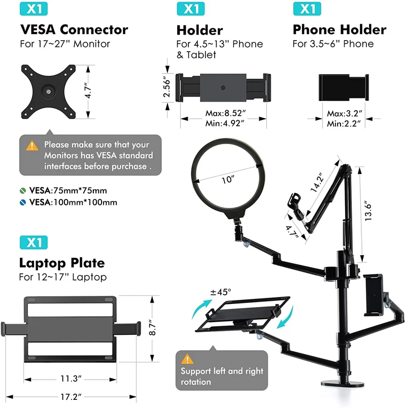 Selfie Desktop Live Stand Set 6-en-1