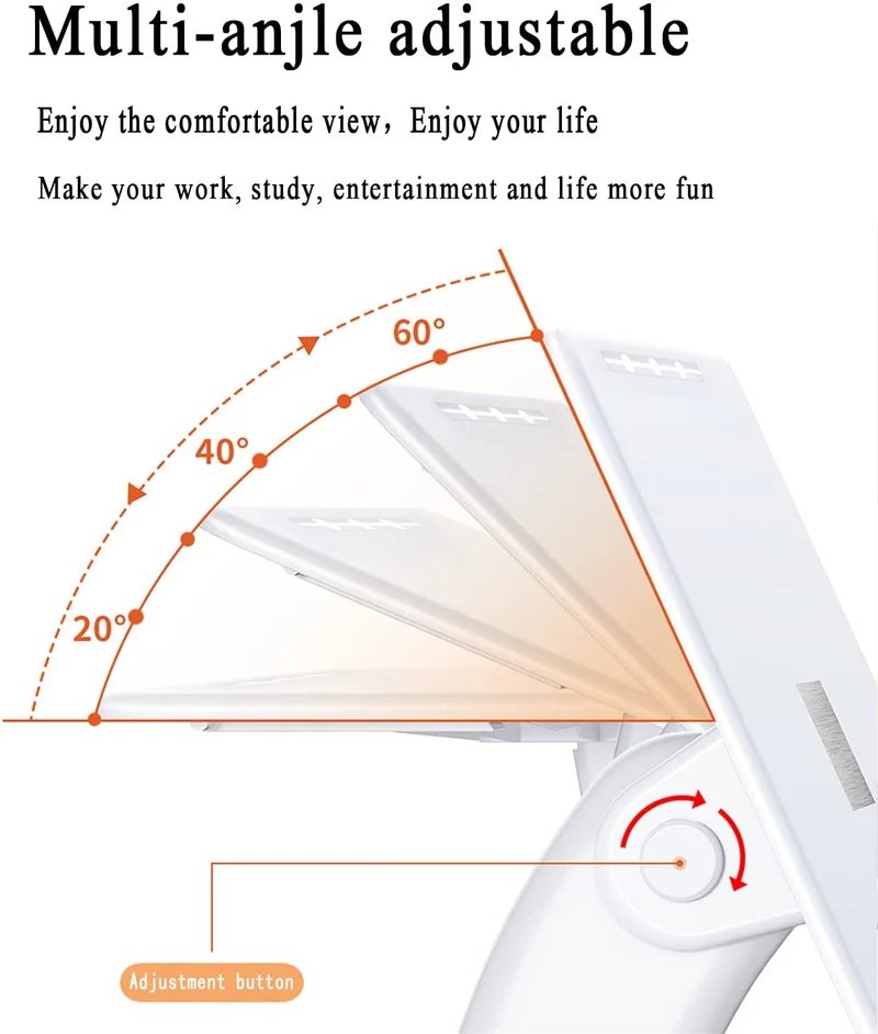 Support ergonomique réglable pour ordinateur portable et livre