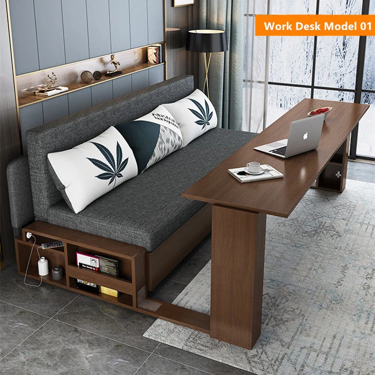 Canapé-lit multifonction peu encombrant avec bureau pliable
