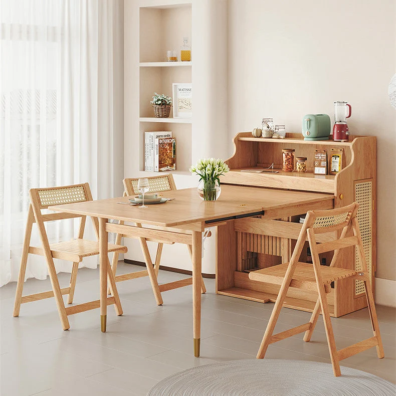 Table de salle à manger multifonctionnelle pliante peu encombrante améliorée avec 4 chaises pliantes