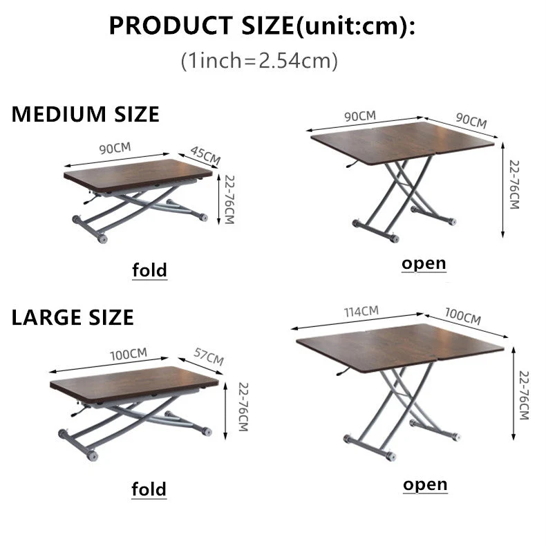 Table basse multifonctionnelle et table à manger 2 en 1