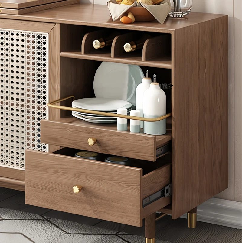 Nouvelle table à manger multifonction pliante et extensible avec armoire latérale