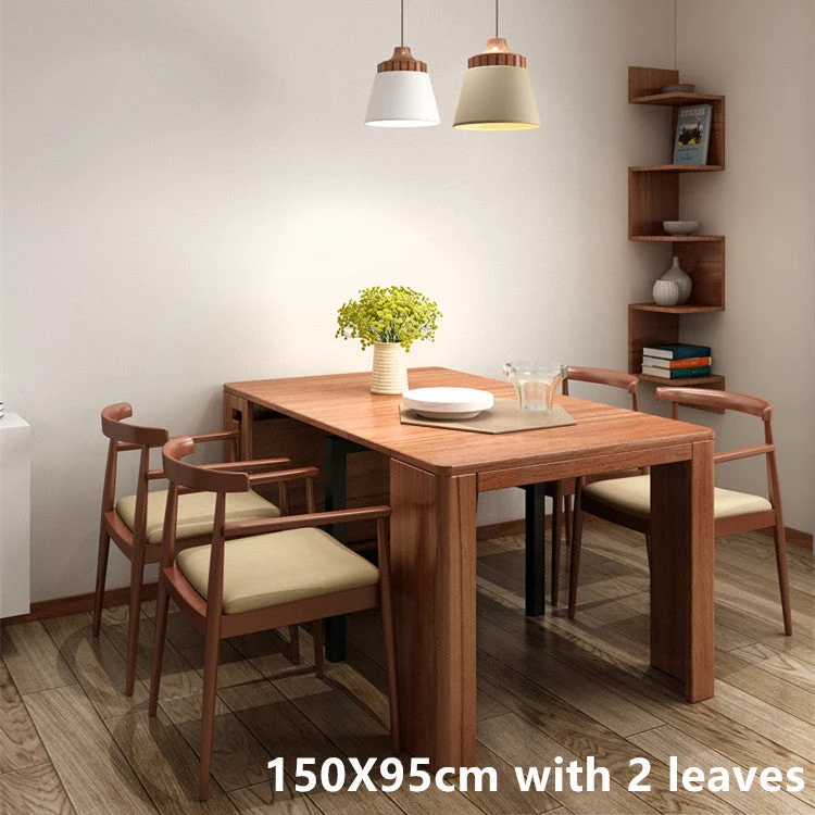 Table gain de place et extensible avec 4 rallonges