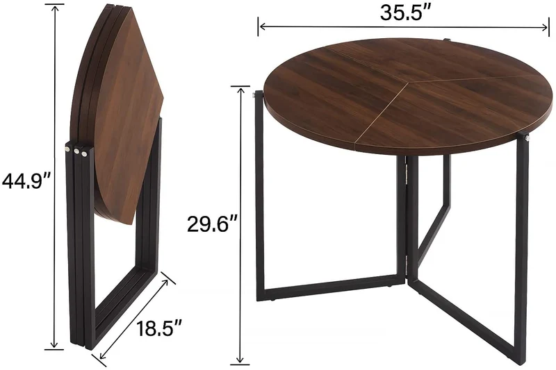 Table d'économie d'espace pliante ronde multifonction