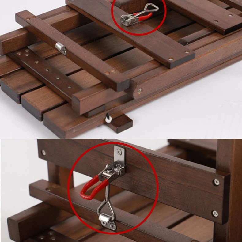 Table pliante en bois massif de camping en plein air avec ensemble de 4 chaises pliantes