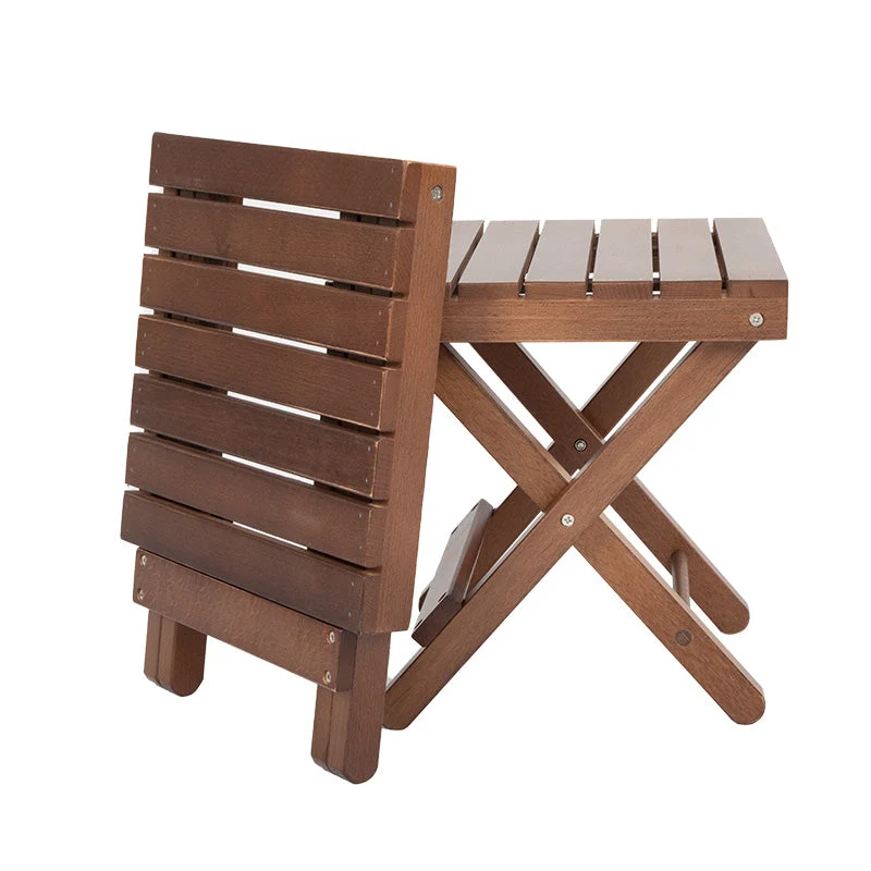 Table pliante en bois massif de camping en plein air avec ensemble de 4 chaises pliantes