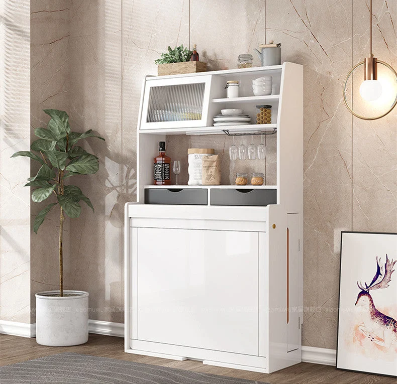 Table d'appoint pliable et extensible peu encombrante avec huche