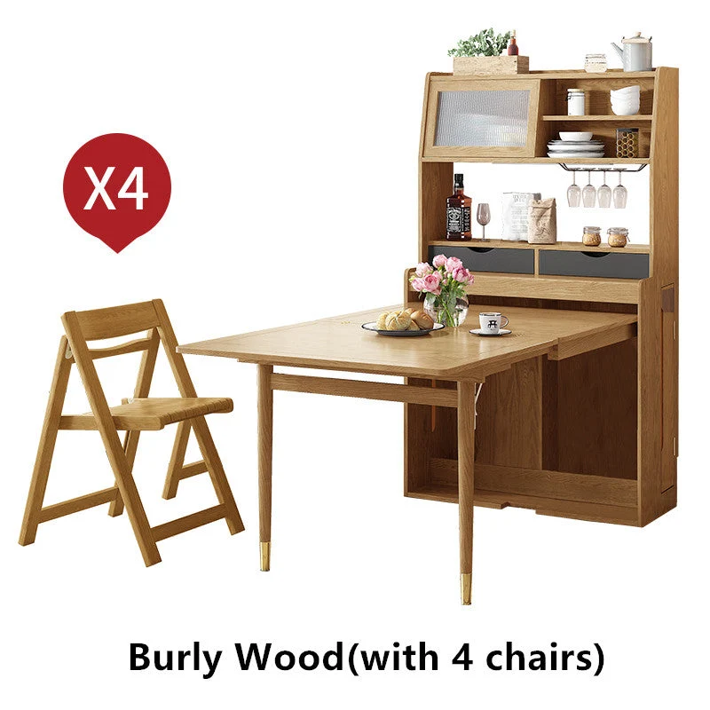 Table d'appoint pliable et extensible peu encombrante avec huche